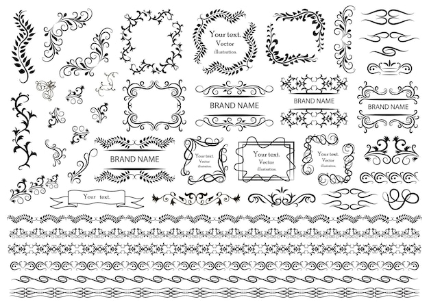 Plik wektorowy kaligraficzne elementy projektu retro ilustracja wektorowa
