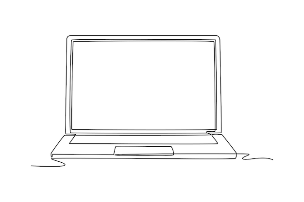 Kalkulator Smartphone Koncepcja laptopa Projekt rysunku pojedynczej linii Ilustracja graficzna wektorowa