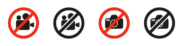 Kamera Nie Jest Dozwolona Ikona Kamera Jest Zabroniona I Zakazana Tutaj Ilustracja Wektorowa