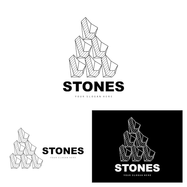 Kamienne Logo Wektor Kamień Nowoczesny Z Geometrią Linii Styl Projektowania Do Estetycznej Dekoracji Marka Nowoczesny Produkt Prosta Ikona Abstrakcyjna Estetyczna Linia Geometrii