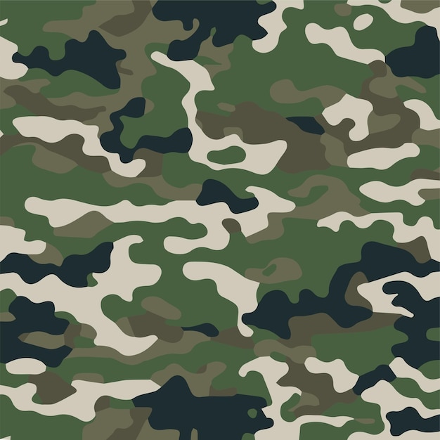 Kamuflaż bez szwu wzór Modny styl kamuflażu powtórzyć wydruku ilustracji wektorowych Khaki tekstury