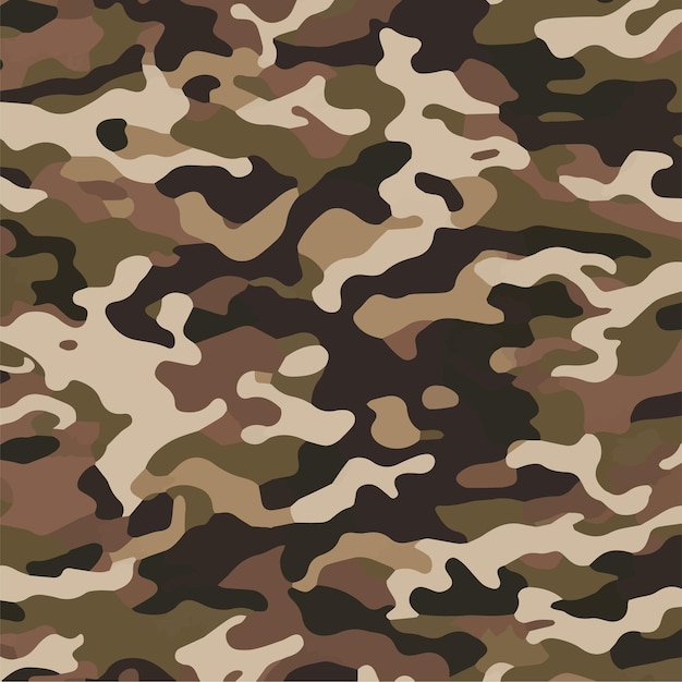 Kamuflaż bez szwu wzór Modny styl kamuflażu powtórzyć wydruku ilustracji wektorowych Khaki tekstury