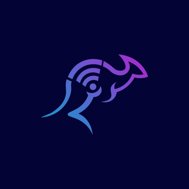 Plik wektorowy kangaroo wifi router nowoczesne pomysły na logo