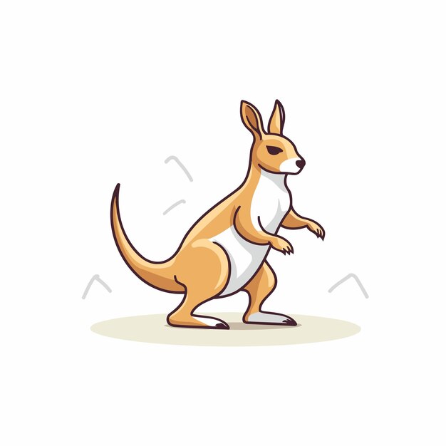 Plik wektorowy kangur stoi na tylnych nogach ilustracja wektorowa