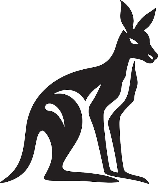 Plik wektorowy kangur w monogramie z logo motion crest