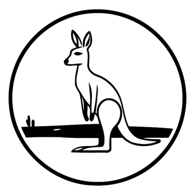 Plik wektorowy kangur w pustyni ilustracja wektorowa w stylu płaskim
