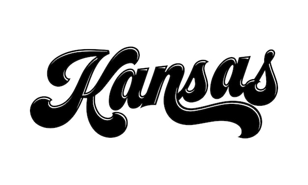 Plik wektorowy kansas ręcznie napis projekt kaligrafii wektor kansas tekst wektor modny projekt typografii