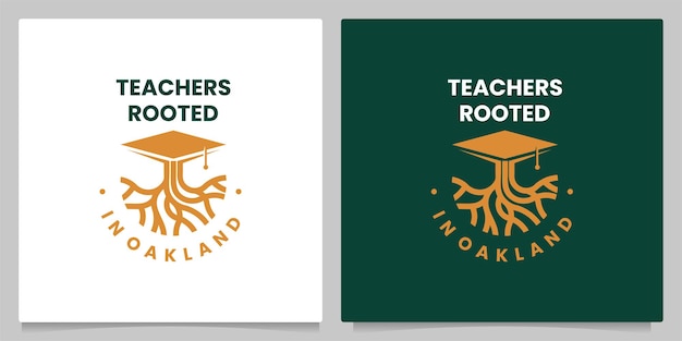 Plik wektorowy kapelusz roots and bachelors edukacja nauczycieli vintage logo design