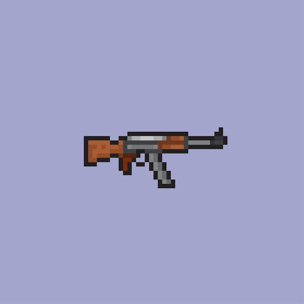 Karabin szturmowy w stylu pixel art