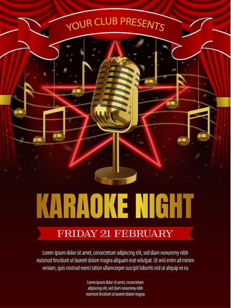 Wektor karaoke night flyer