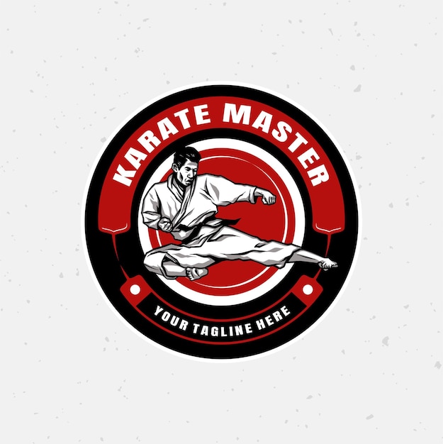 Karate Master Logo Wektor Premium