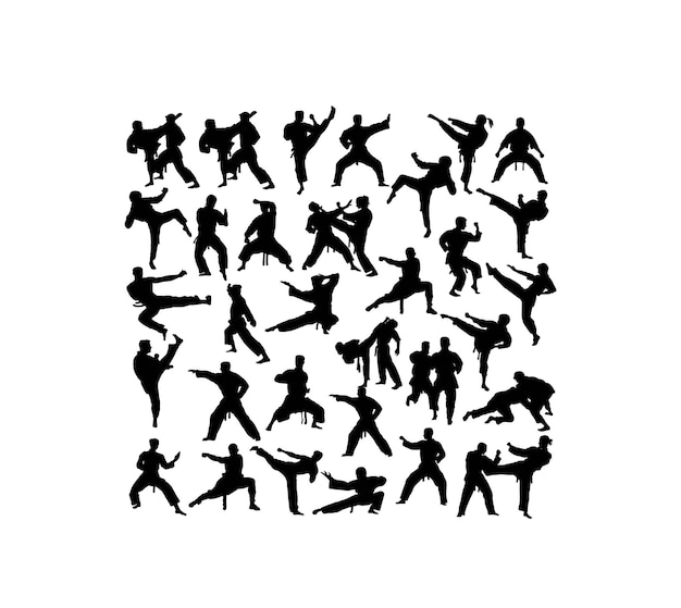 Plik wektorowy karate sport sylwetki sztuka wektor wzór