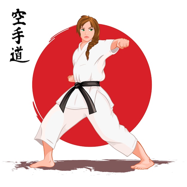 Plik wektorowy karate woman