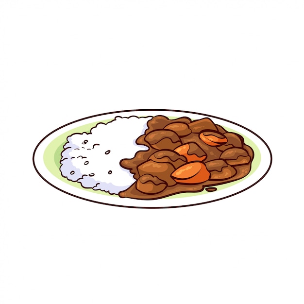 Plik wektorowy kare to typowe jedzenie z japonii