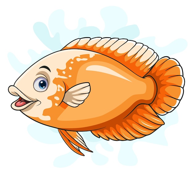 Plik wektorowy karikatura albino oscar paris ryba na białym tle