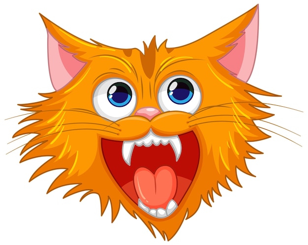 Plik wektorowy karikatura o żółtym dzikim kotku