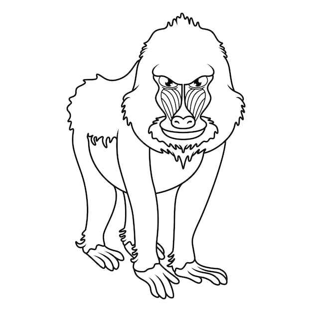 Karikaturowa Sztuka Pawiana Mandrill