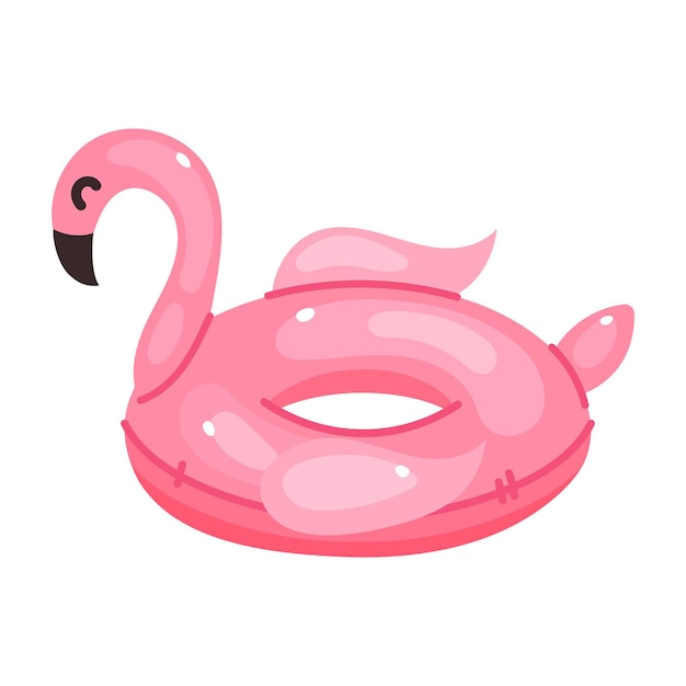 Karikaturowe kręgi pływające flamingo