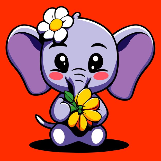 Plik wektorowy karikaturowy projekt słonia dla produktów o tematyce zwierzęcej