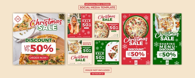 Karma I Historie Ig Marry Christmas Promo żywność Pizza Projekt Tamplatu