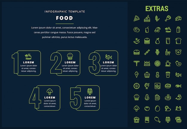 Karmowy Infographic Szablon, Elementy I Ikony