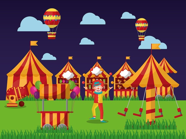 Karnawałowy Park Rozrywki Clown Tent Circus Air Balloon Flying