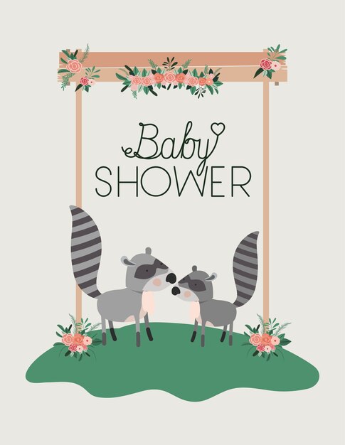 Karta Baby Shower Z Cute Para Szopy