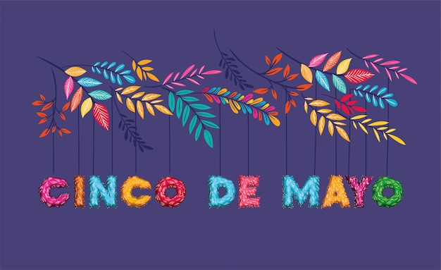 Karta Cinco de Mayo z dekoracją kwiatową