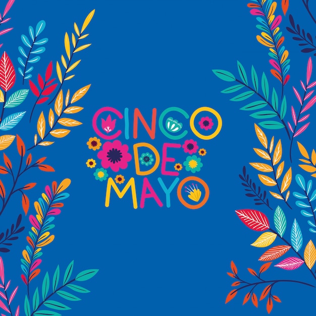 Karta Cinco De Mayo Z Kwiatową Ramką