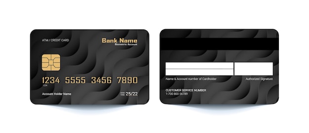 Plik wektorowy karta debetowa kredytowej makieta