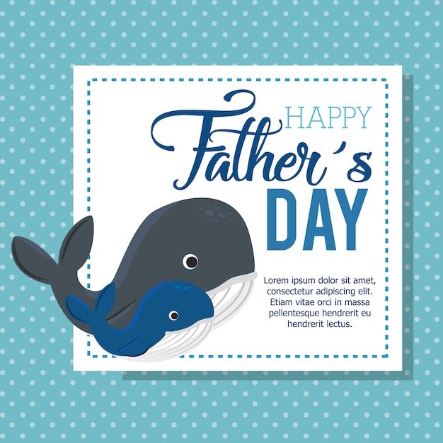 Karta Dzień Szczęśliwy Ojców Z Wieloryba