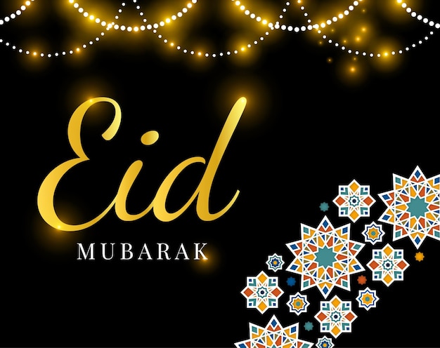 Karta festiwalu Eid Mubarak Deign z islamską dekoracją