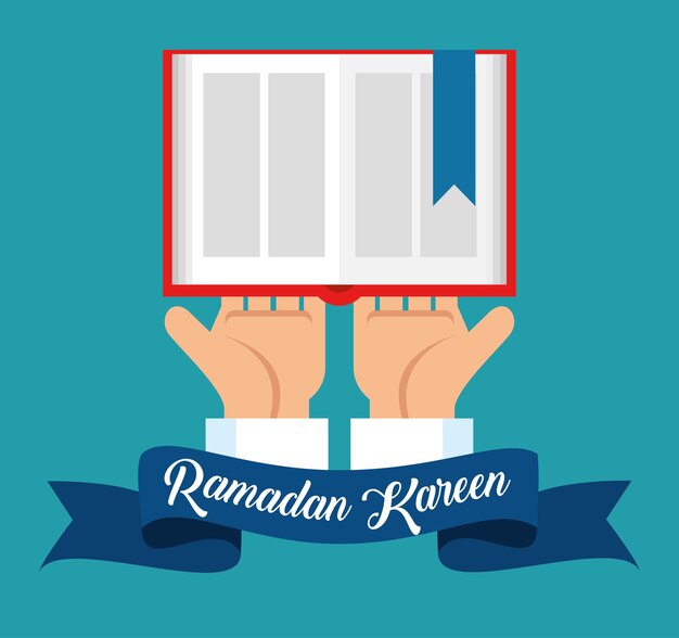 Karta Kareem Ramadan Ze świętą Księgą