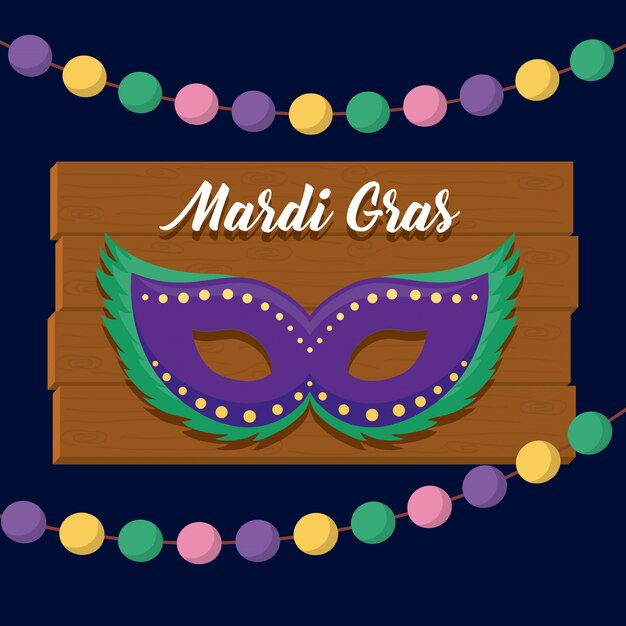 Karta Mardi Gras Z Maską