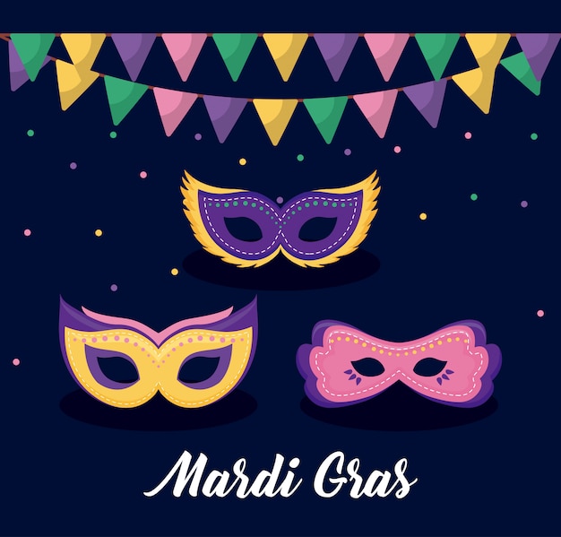 Karta Mardi Gras Z Maskami