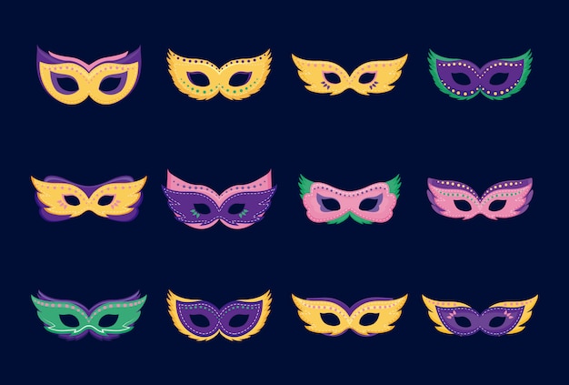 Karta Mardi Gras Z Maskami