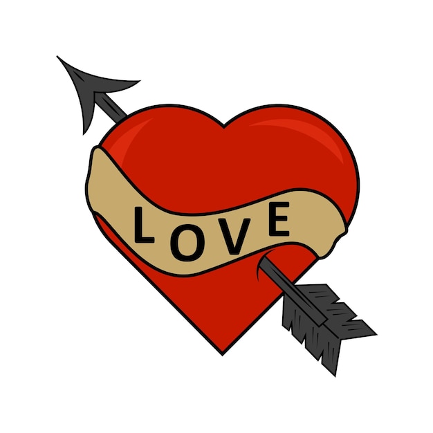 Karta ślubu Walentynki Serce Ze Strzałką Romantyczna Deklaracja Miłości