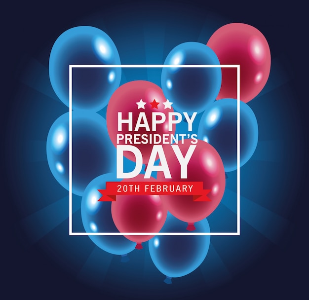 Karta Szczęśliwy Dzień Prezydentów Z Balonów Helu