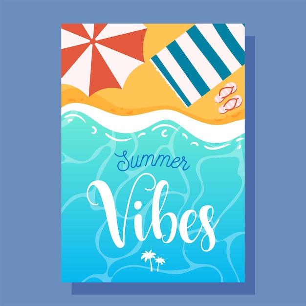 Karta Ulotki Summer Vibes Koncepcja Ilustracji Wektorowych