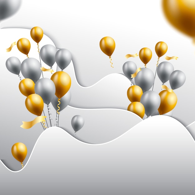 Plik wektorowy karta urodzinowa z balonami