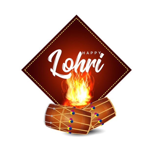 Karta z okazji święta Lohri Sikh z ilustracją wektorową