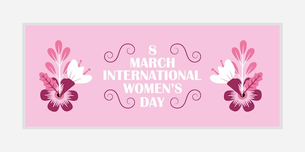 Plik wektorowy karta z pozdrowieniami z dnia kobiet z 8 marca i design banera z okazji dnia kobiet