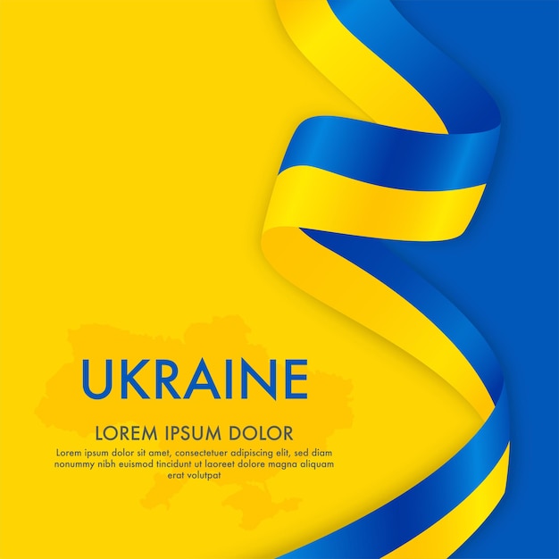 Karta Z Tłem Koncepcji Flagi Ukraińskiej Z Miejscem Na Tekst
