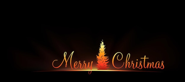 Kartka Bożonarodzeniowa Z Ręcznymi Napisami I Sylwetką Drzewa Iglastego