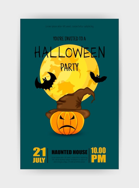 Kartka świąteczna Na Halloween Ilustracja Wektorowa W Stylu Kreskówki