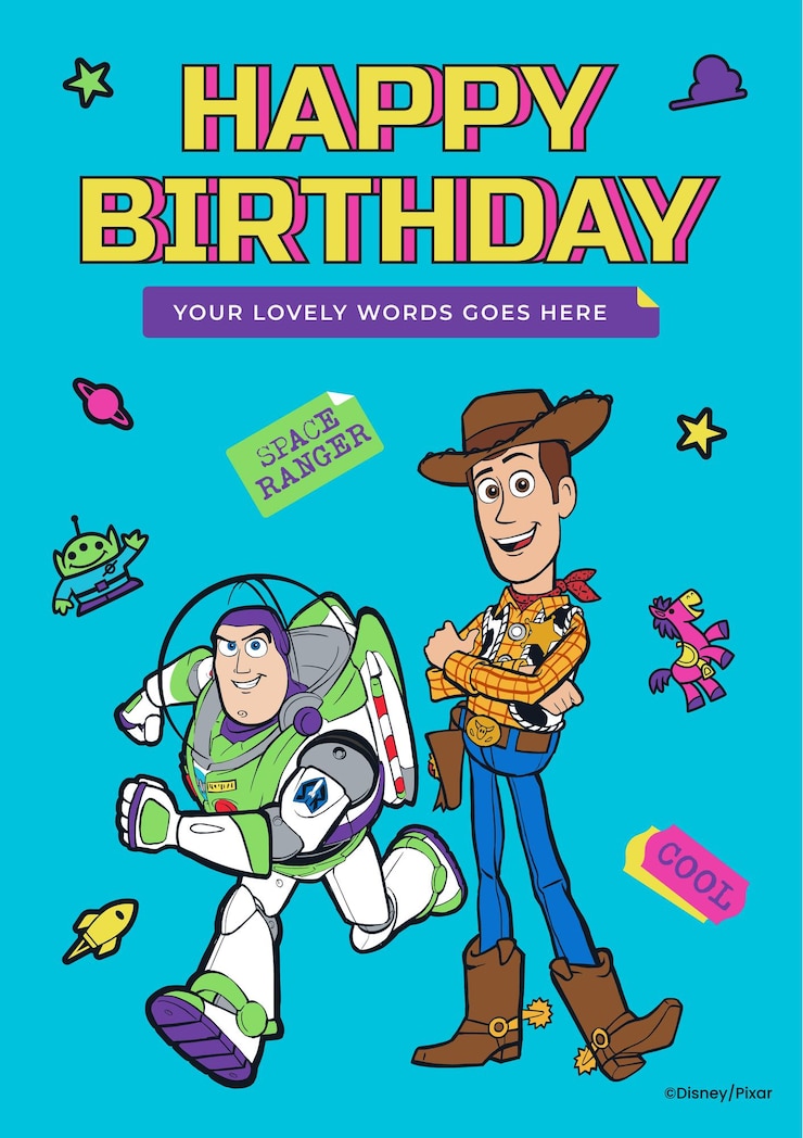 Wektor kartka urodzinowa toy story