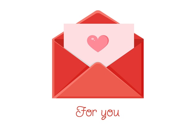 Kartka z kopertą Miłosna wiadomość List miłosny na Walentynki