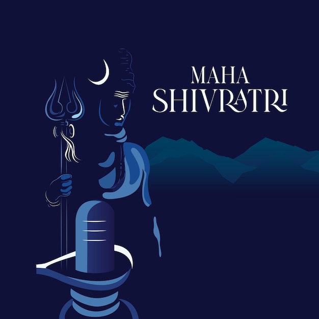 Kartka Z Lingamem I Dekoracją Kwiatową Na Obchodzony Hinduski Festiwal Maha Shivratri