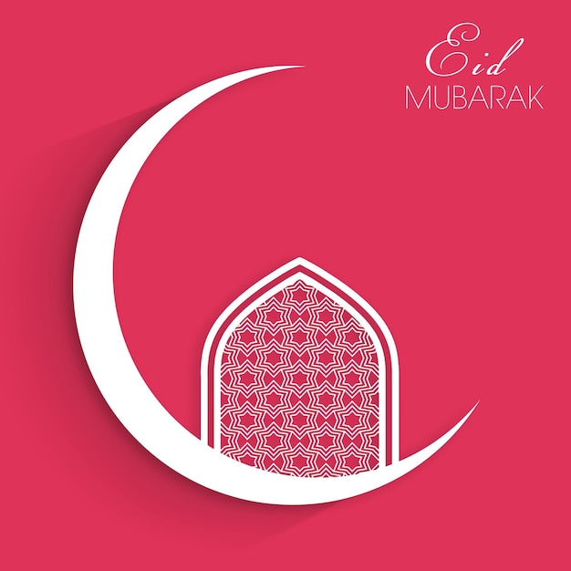 Kartka Z życzeniami Eid Mubarak Na Obchody święta Społeczności Muzułmańskiej
