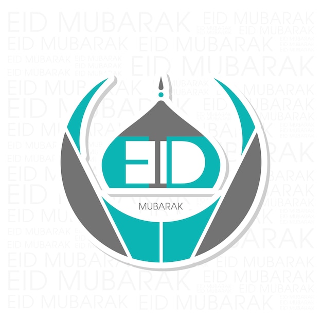 Kartka Z życzeniami Eid Mubarak Na Obchody święta Społeczności Muzułmańskiej